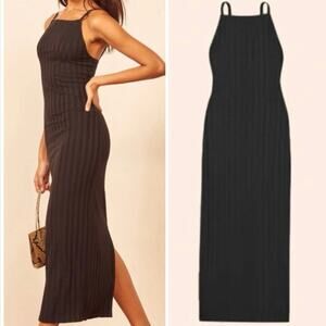 Reformation The Rhine Dress In Black